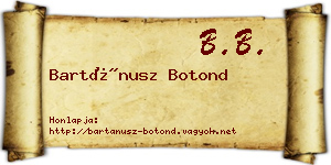 Bartánusz Botond névjegykártya
